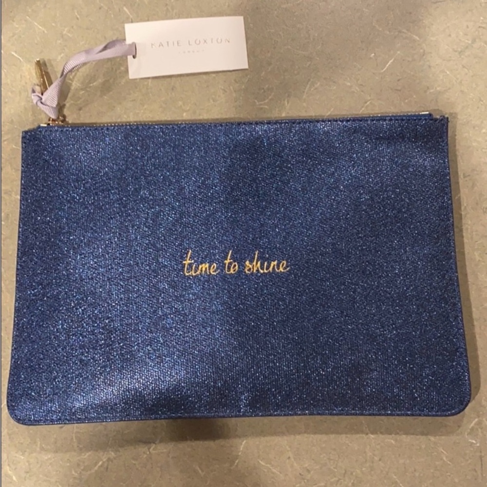 Katie Loxton 'Time to Shine' Navy Glitter Pouch